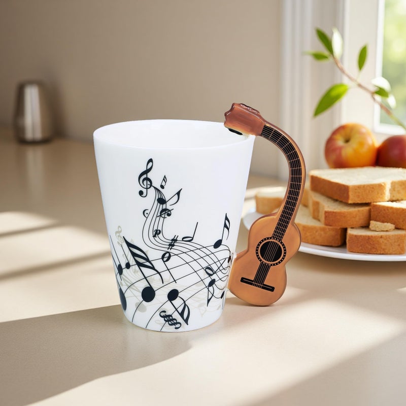 LanHong Guitar Mug Guitar Coffee Mug Gift for Guitar Players Musician - 13.5 oz Guitar Cup Gifts for Music Lovers - Music Coffee Mugs Birthday Christmas Gifts for Men Women (Acoustic) - Image 5